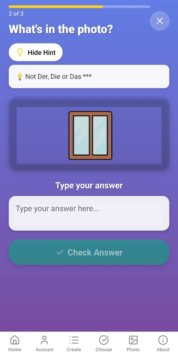 Image Quiz Example
